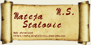 Mateja Stalović vizit kartica